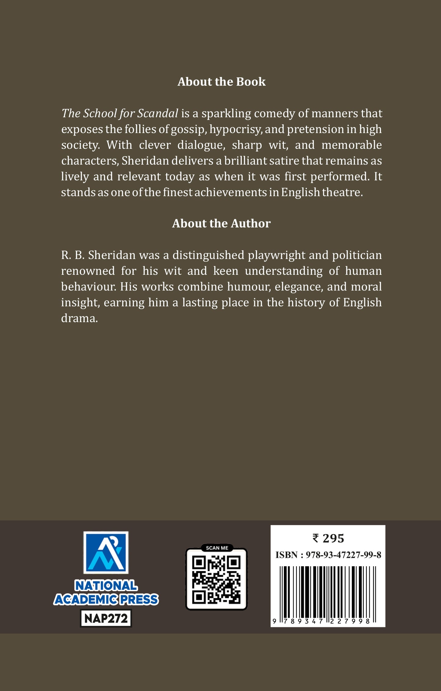 Book back cover with text about the book and author, National Academic Press logo, and ISBN information.