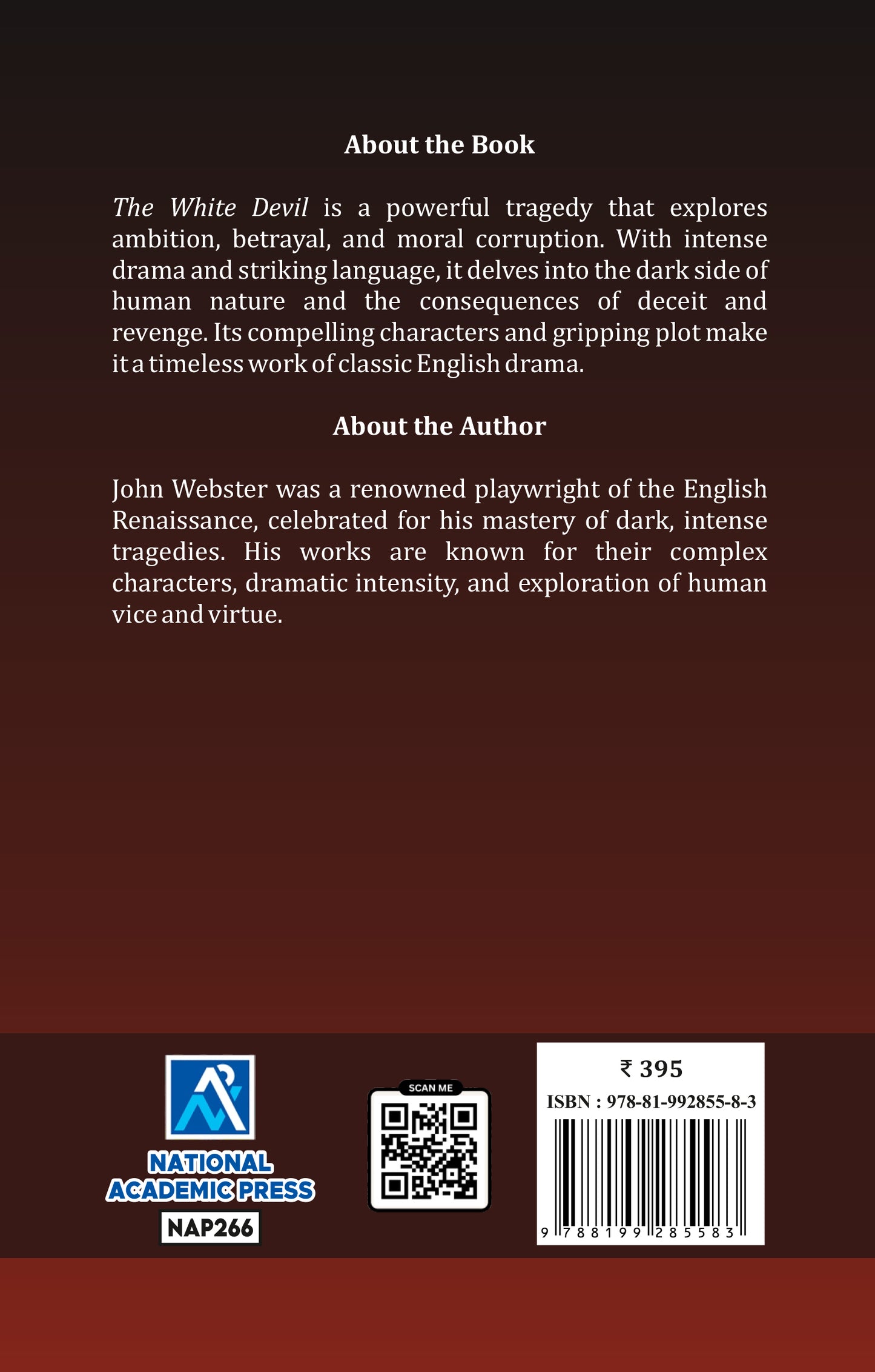Book back cover with text about the book and author, National Academic Press logo, and barcode.