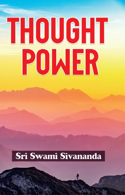 Book cover of 'THOUGHT POWER' by Sri Swami Sivananda featuring a sunset from Shanti Book Publication in Chennai.
