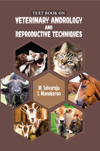 Cover of book 'Veterinary Andrology and Reproductive Techniques' from shanti books distributor in Chennai.