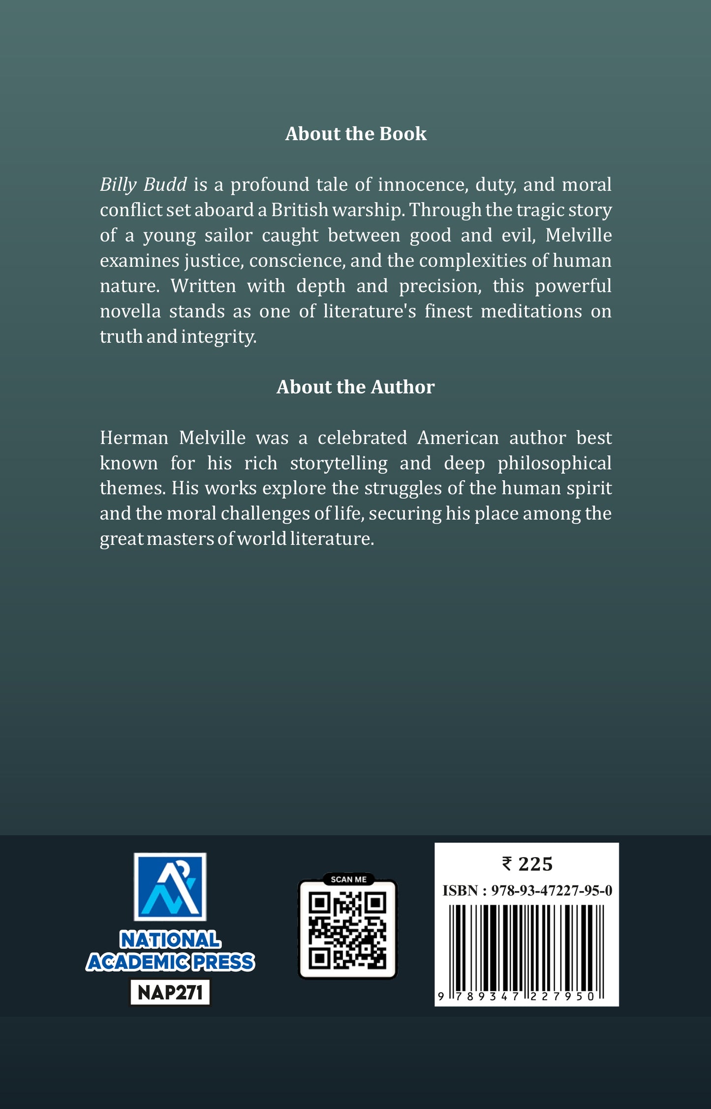 Back cover of a book with text about the book and author, National Academic Press logo, and price.